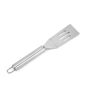 Short Slotted Turner Stainless Steel Flat Spatula for Frying Egg Burger Steak Meat BBQ Kitchen Gadget Tool